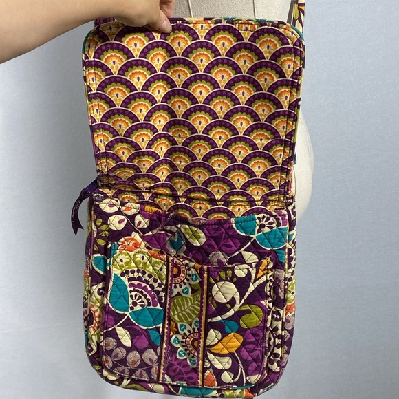 Vera Bradley Retired Plum Crazy Colorful Patterned Crossbody Shoulder Bag - Picture 8 of 16
